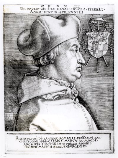 Portrait of Albert, Cardinal Elector of Mainz, 1523 by German School